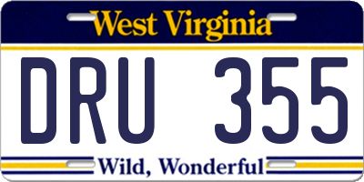 WV license plate DRU355