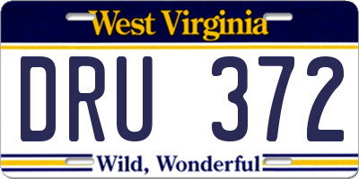WV license plate DRU372