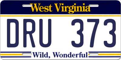 WV license plate DRU373