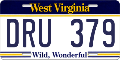 WV license plate DRU379