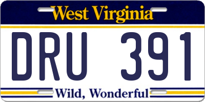 WV license plate DRU391