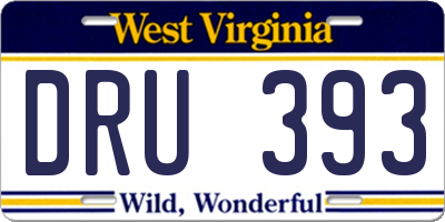 WV license plate DRU393