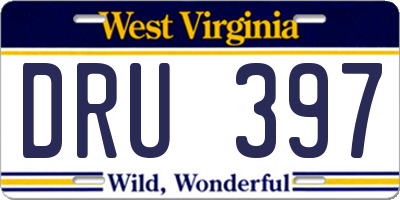 WV license plate DRU397