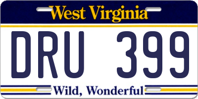 WV license plate DRU399