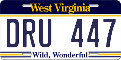 WV license plate DRU447