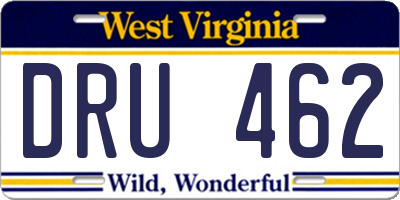 WV license plate DRU462