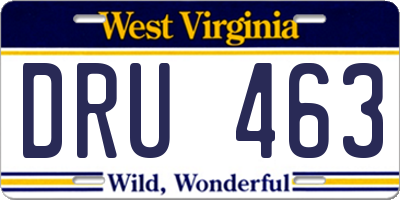 WV license plate DRU463