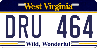 WV license plate DRU464