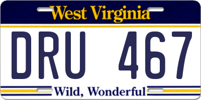 WV license plate DRU467