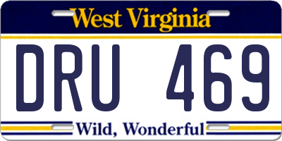 WV license plate DRU469