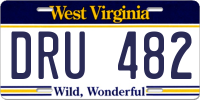 WV license plate DRU482