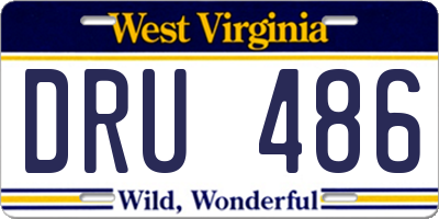 WV license plate DRU486