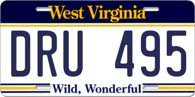 WV license plate DRU495