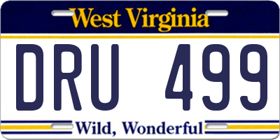 WV license plate DRU499