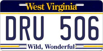 WV license plate DRU506