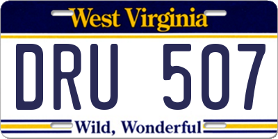 WV license plate DRU507