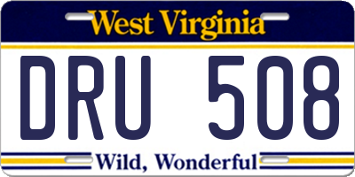 WV license plate DRU508