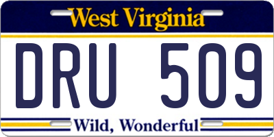 WV license plate DRU509
