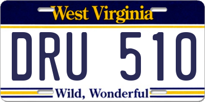 WV license plate DRU510