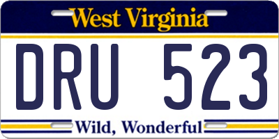 WV license plate DRU523