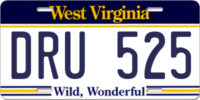 WV license plate DRU525