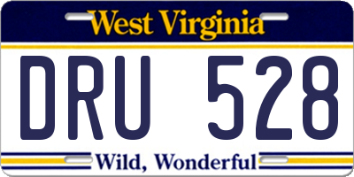 WV license plate DRU528