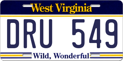 WV license plate DRU549