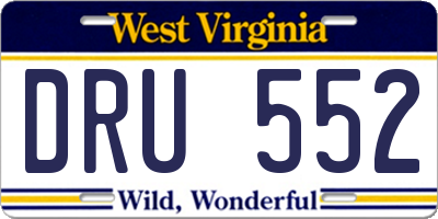 WV license plate DRU552