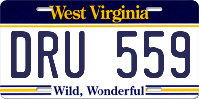 WV license plate DRU559