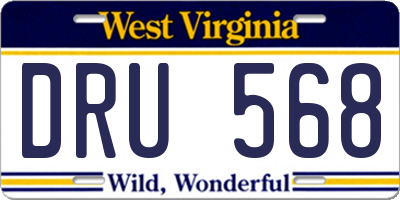 WV license plate DRU568