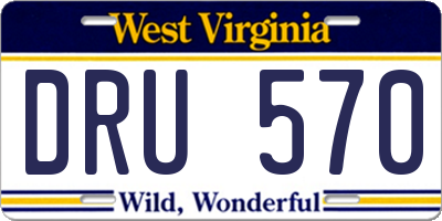 WV license plate DRU570