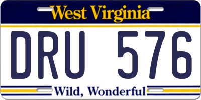 WV license plate DRU576