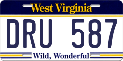 WV license plate DRU587