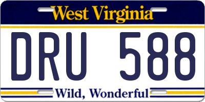 WV license plate DRU588