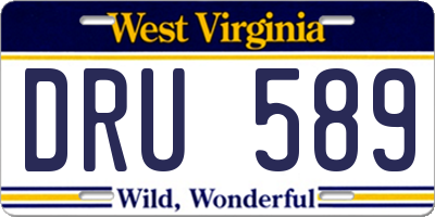 WV license plate DRU589