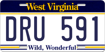 WV license plate DRU591