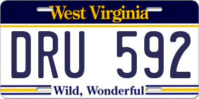 WV license plate DRU592