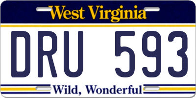 WV license plate DRU593