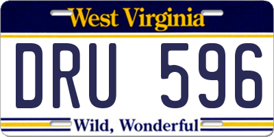 WV license plate DRU596