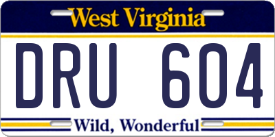 WV license plate DRU604