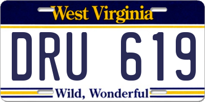 WV license plate DRU619