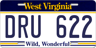 WV license plate DRU622