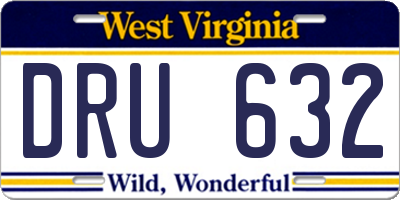 WV license plate DRU632