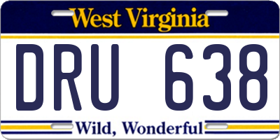 WV license plate DRU638