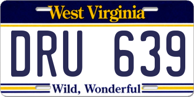 WV license plate DRU639