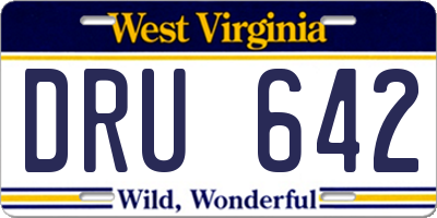 WV license plate DRU642