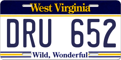 WV license plate DRU652