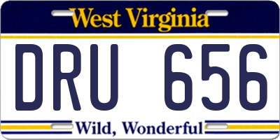 WV license plate DRU656