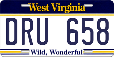 WV license plate DRU658