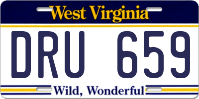 WV license plate DRU659